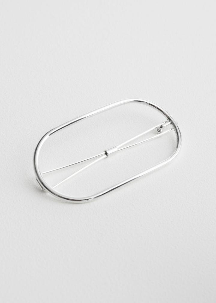 Other Stories Open-frame Hair Clip - Silver