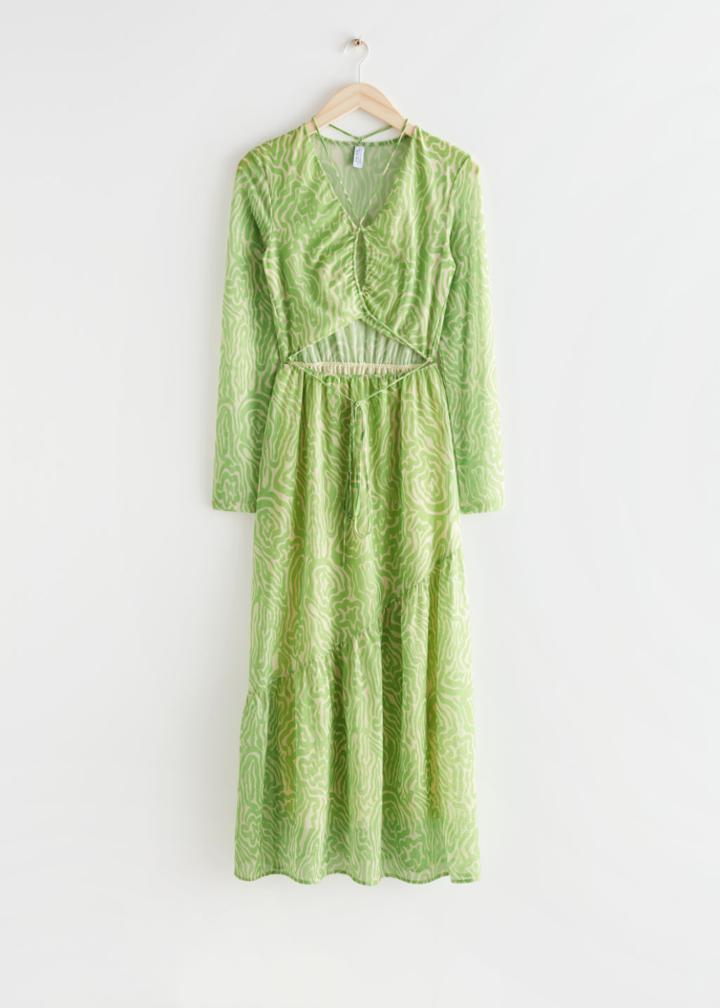 Other Stories Cut-out Midi Dress - Green