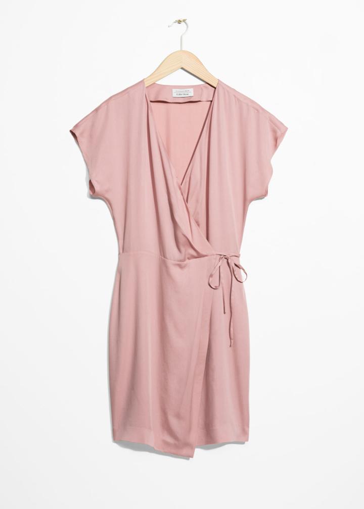 Other Stories Wrap Dress - Pink