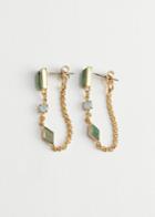 Other Stories Chain Drop Earrings - Green
