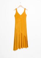 Other Stories Asymmetrical Flowy Midi Dress - Yellow