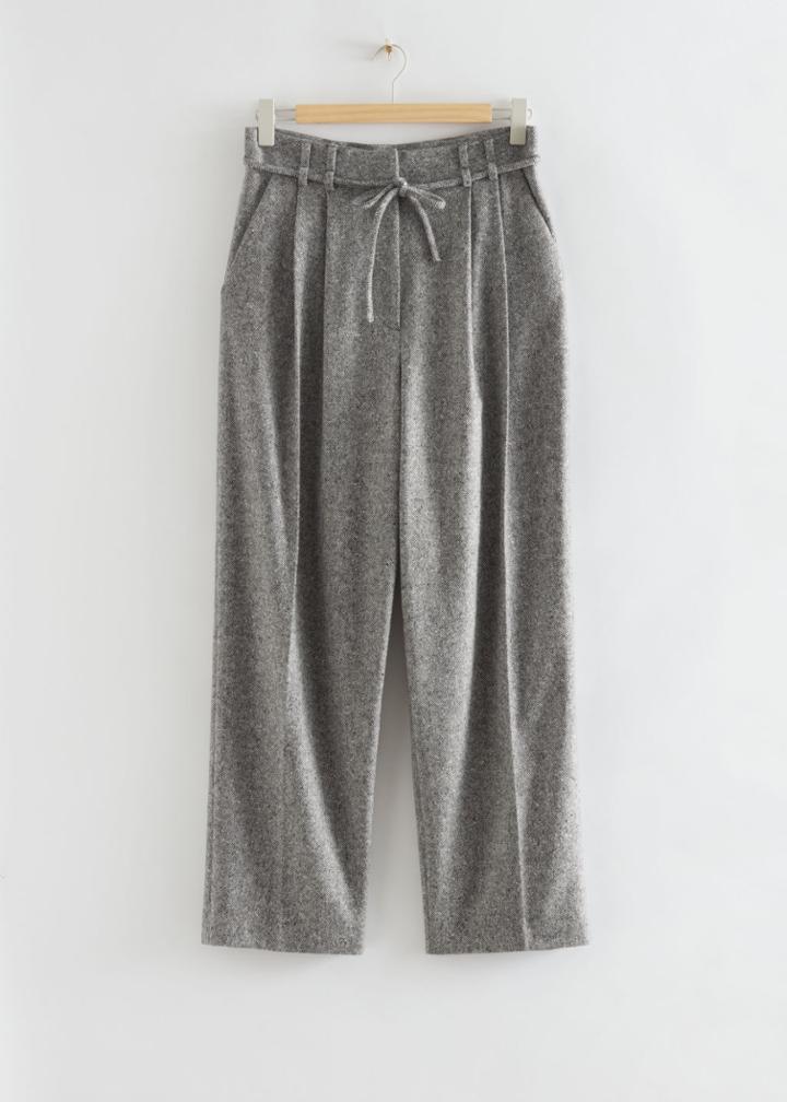 Other Stories Relaxed Fit Paperbag Trousers - Black