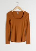 Other Stories Organic Cotton Long Sleeve Top - Orange