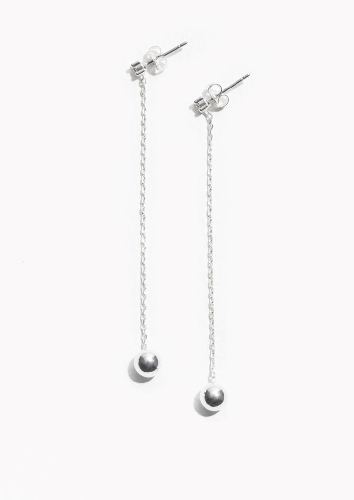 Other Stories Small Silver Globe Pendant Earrings