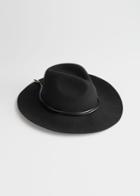 Other Stories Leather Ribbon Wool Fedora - Black