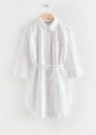Other Stories Voluminous Shirt Mini Dress - White