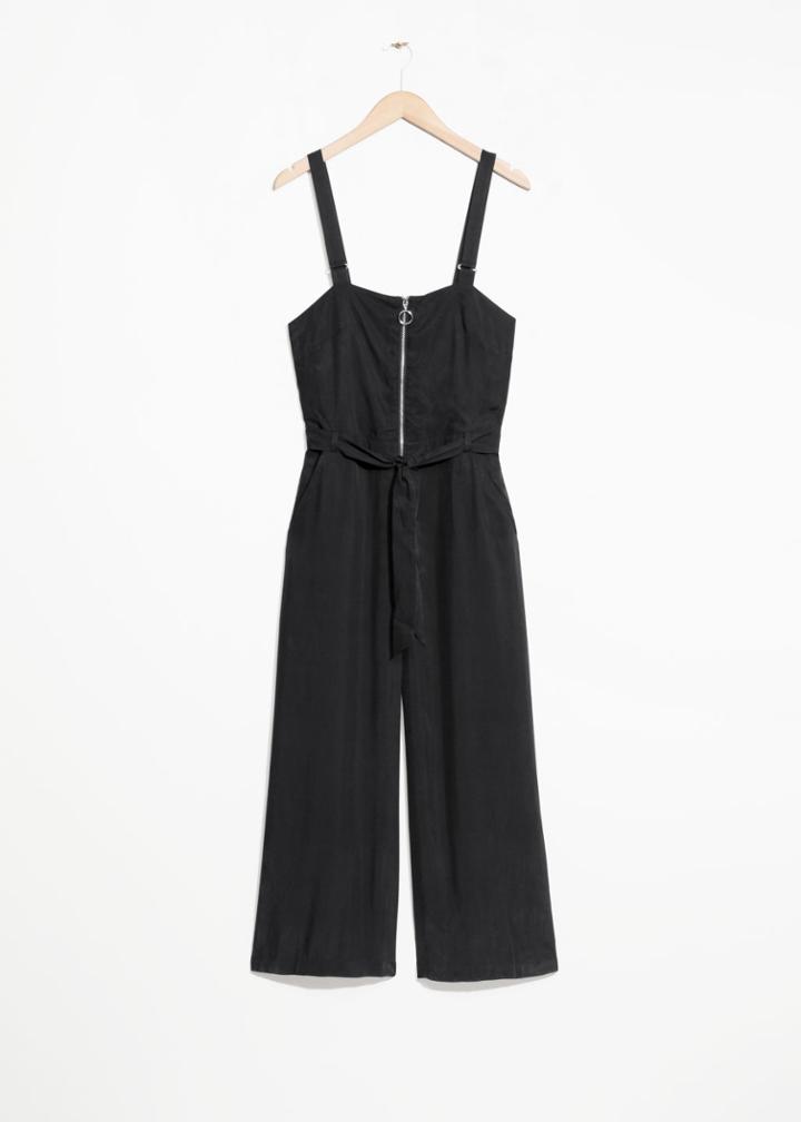 Other Stories Front Zip Jumpsuit - Black