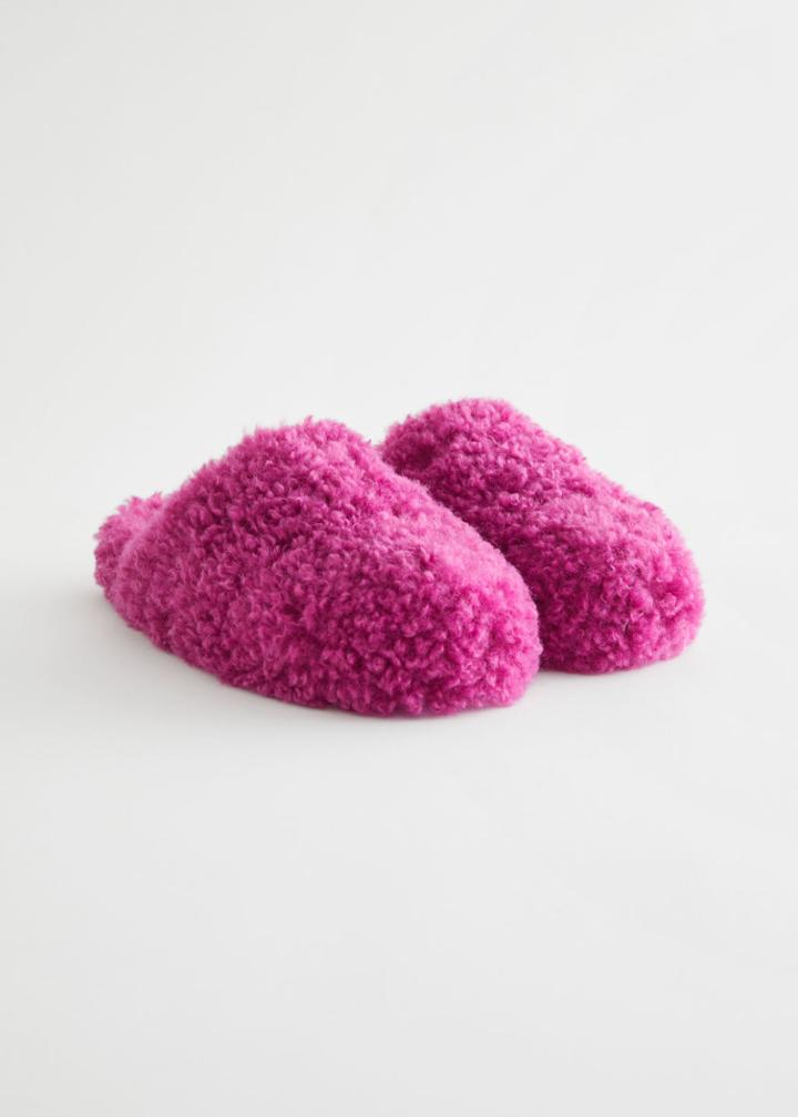 Other Stories Fluffy Slides - Pink