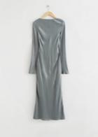 Other Stories Open Back Self-tie Dress - Grey