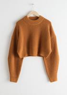 Other Stories Cropped Wool Blend Sweater - Orange