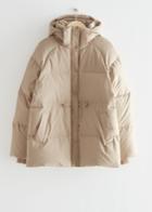 Other Stories Oversized Hooded Down Puffer Jacket - Beige