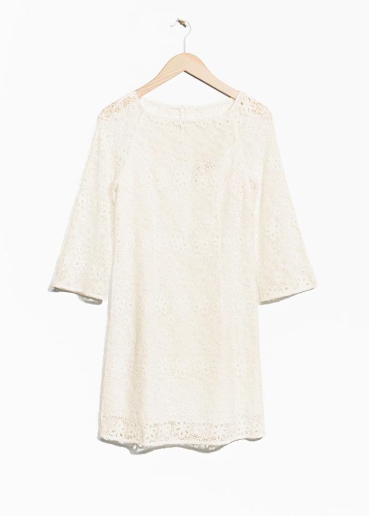 Other Stories Floral Lace Dress - White