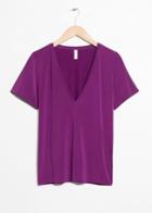 Other Stories V-neck Cupro Top - Purple