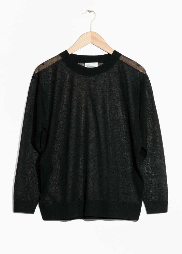 Other Stories Sheer Jumper - Black
