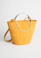 Other Stories Suede Bucket Bag - Yellow