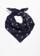 Other Stories Tropical Flower Cotton Scarf - Blue