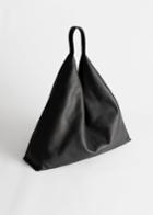 Other Stories Smooth Leather Tote Bag - Black