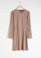 Other Stories Printed Long Sleeve Mini Dress - Orange