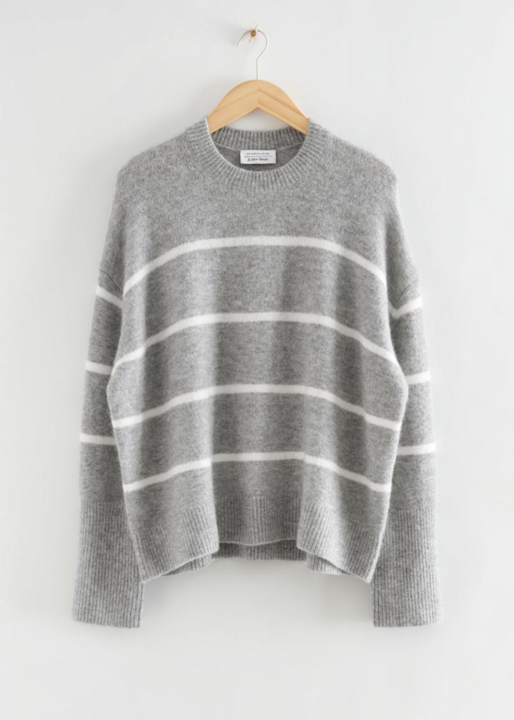 Other Stories Relaxed Soft Wool Crewneck Sweater - Grey