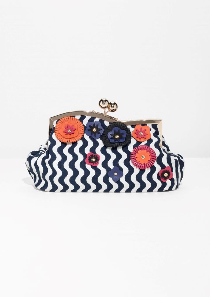 Other Stories Leather Flower Clutch