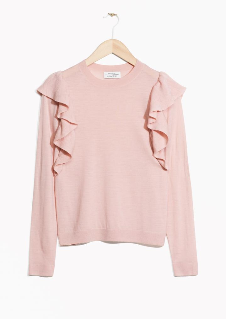 Other Stories Frilled Merino Wool Knit