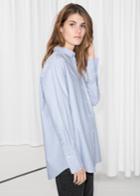 Other Stories Oversized Button Up Shirt - Blue