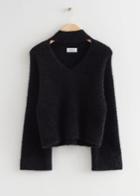 Other Stories Feather Knit Jumper - Black