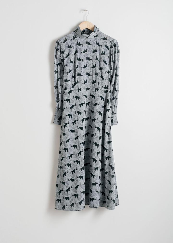 Other Stories Turtleneck Jacquard Dress - Green