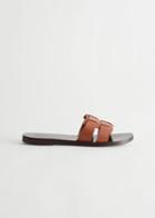 Other Stories Duo Strap Leather Sandals - Beige