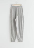 Other Stories Oversized Wool Knit Drawstring Trousers - Grey