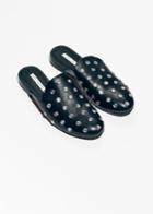 Other Stories Embellished Leather Slippers - Blue