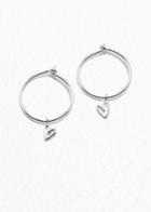 Other Stories Mini Hoops With Heart Pendant - Silver