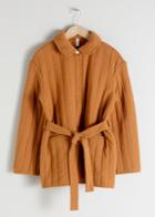 Other Stories Quilted Belted Jacket - Orange