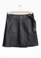 Other Stories Wrap Leather Skirt