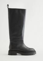 Other Stories Chunky Sole Tall Leather Boots - Black