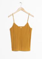 Other Stories Pleated Pliss Tank Top - Yellow