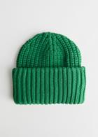 Other Stories Rib Knit Beanie - Green