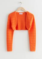Other Stories Scalloped Knit Cardigan - Orange