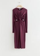 Other Stories Fitted Cut-out Midi Dress - Red