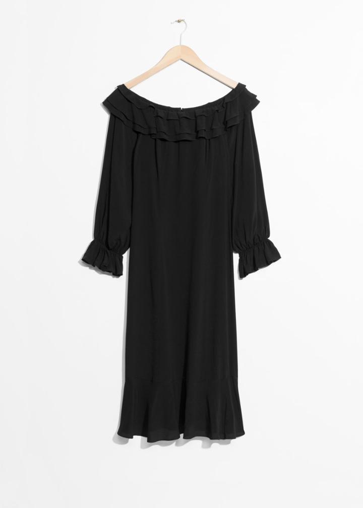 Other Stories Layered Frill Dress - Black