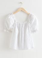 Other Stories Frilled Puff Sleeve Blouse - White