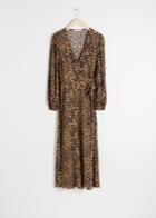 Other Stories Printed Wrap Dress - Brown