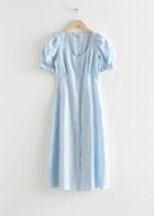 Other Stories Button Up Midi Dress - Blue