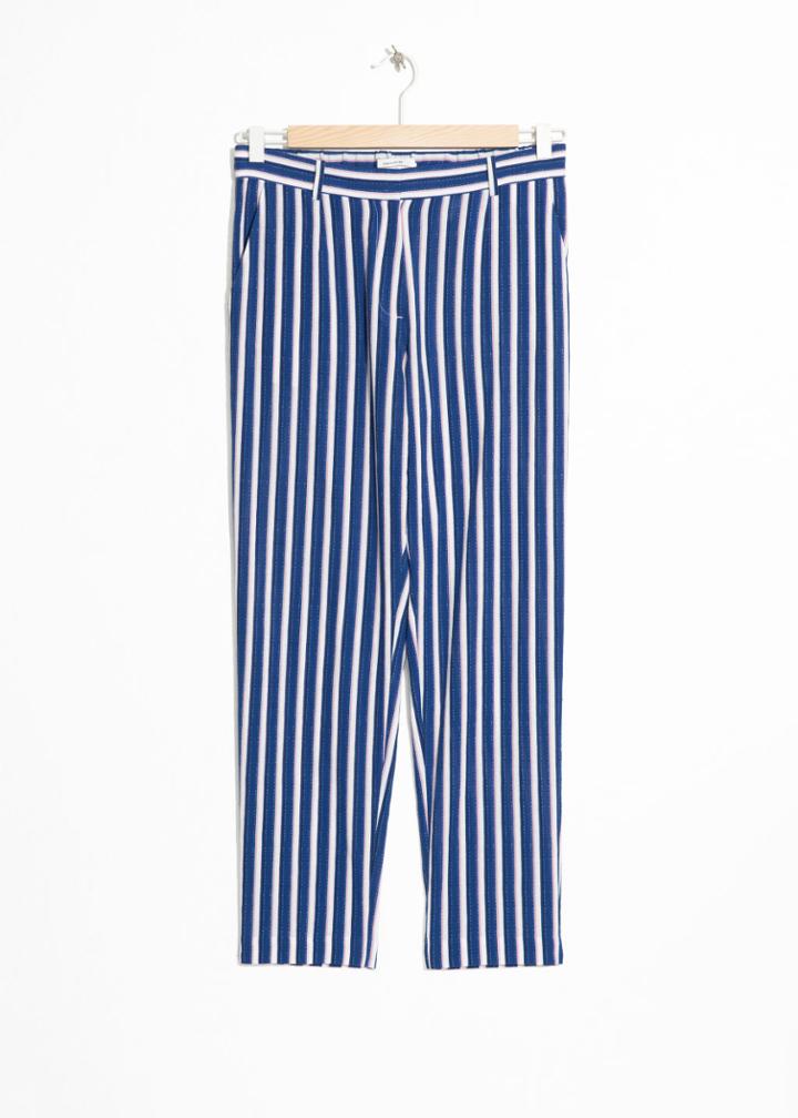 Other Stories Striped Tailored Trousers - Blue