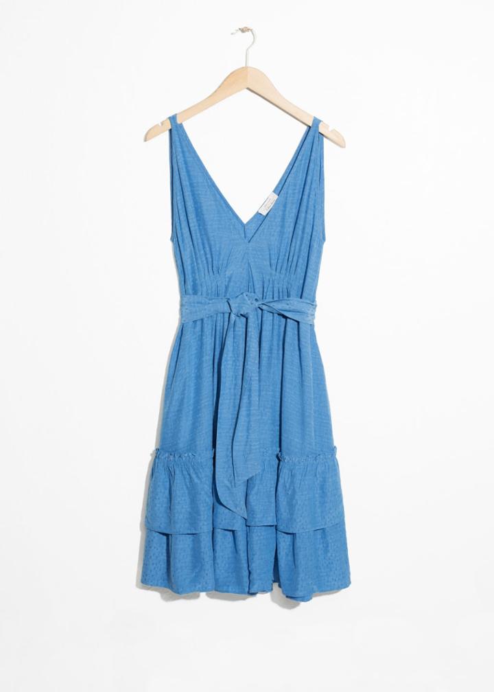 Other Stories Ruffled Empire Waist Dress - Blue