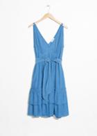 Other Stories Ruffled Empire Waist Dress - Blue