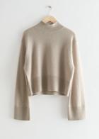Other Stories Mock Neck Knit Sweater - Brown