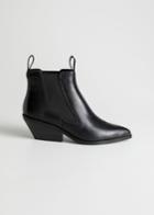 Other Stories Low Leather Cowboy Boots - Black