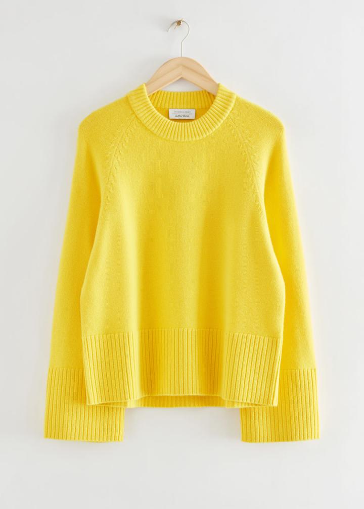 Other Stories Oversized Raglan Sleeve Sweater - Yellow