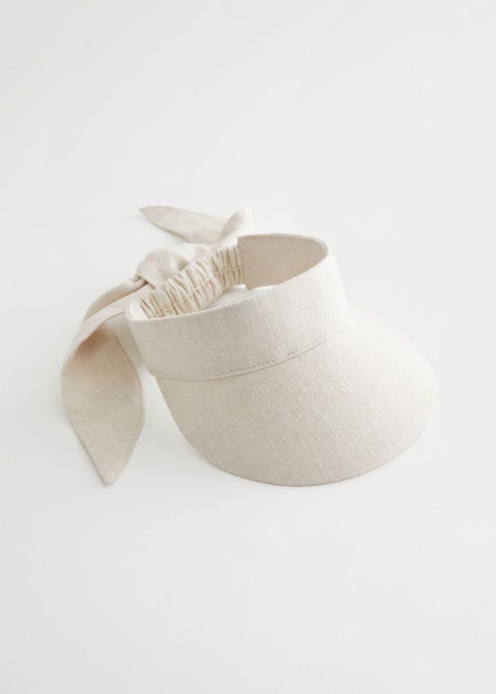 Other Stories Linen Visor - White